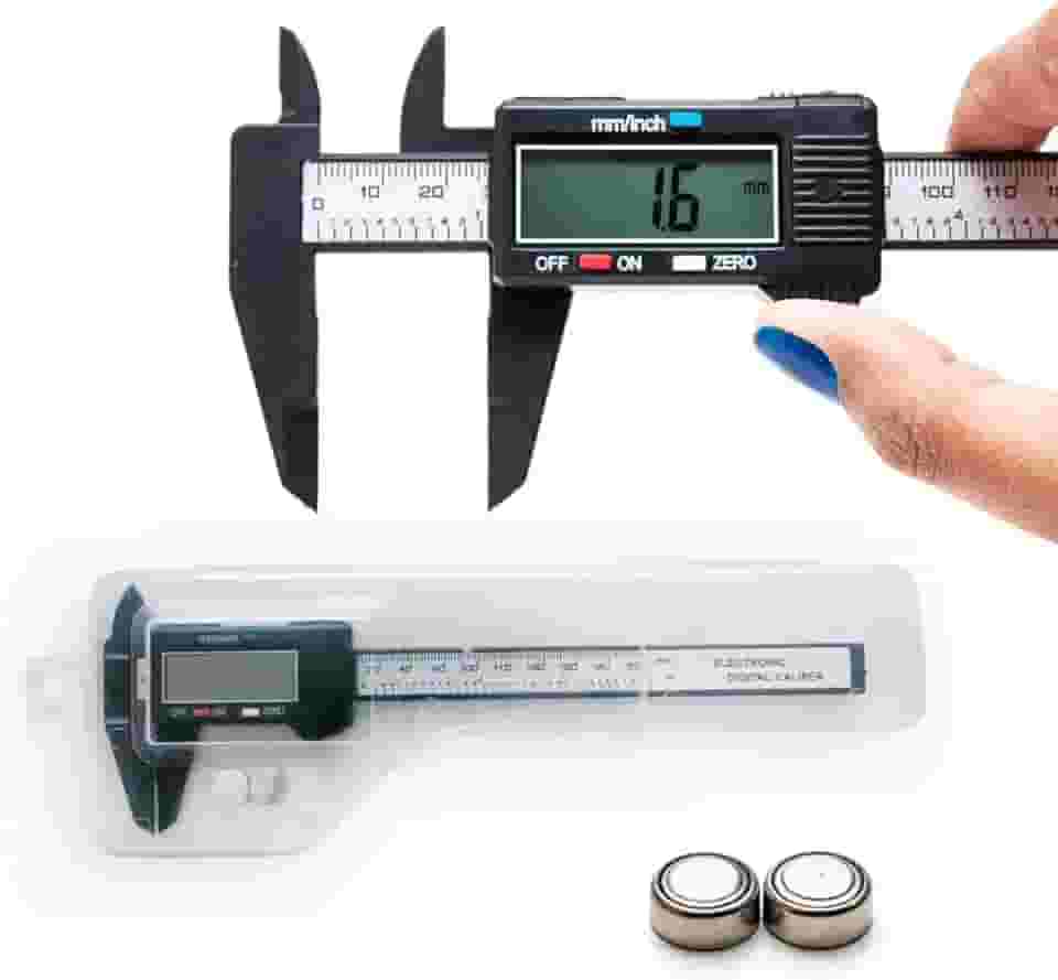 Paquímetro Digital 100mm em Fibra de Carbono