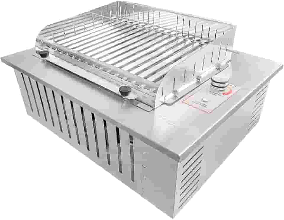 Churrasqueira a Gás de Embutir com Grelha Argetina, Sem fumaça, Inox, Acendimento automático