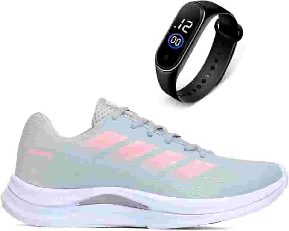 Tênis Feminino Academia Caminhada Corrida Leve Confortável VUKS + Relógio Digital