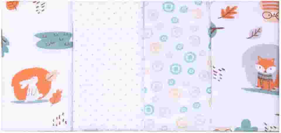 PAPI DESDE 1974 Paninho De Boca Bordados Karinho Estampado Para Bebê 32Cm X 32Cm Contém 04 Un