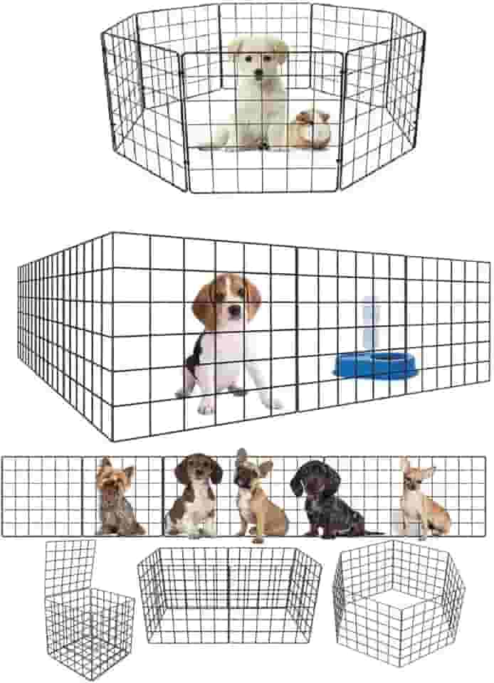Cercadinho Pet Dobravel Móvel Articulado Cachorro Pequeno Porte Gato 6 Telas 30cm Preto