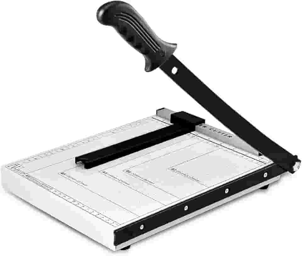 Guilhotina de Papel Profissional com Protetor de Segurança e Trava de Lâmina – Corte Preciso para Cartolina, Papelão, Laminação e Papel A4 – Edição Reforçada 12 Folhas