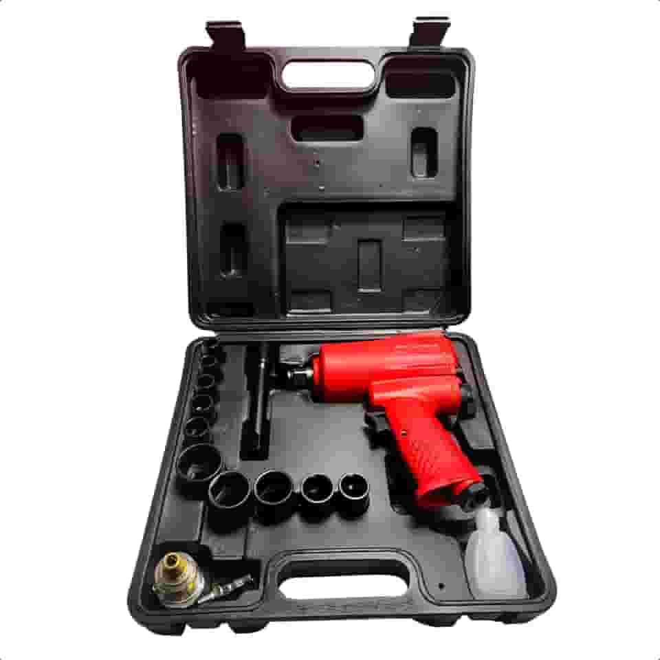 Kit Chave de Impacto Pneumática 1/2" 400Nm com Soquetes 9 a 27mm Extensor e Acessórios Profissional - Sigma Tools