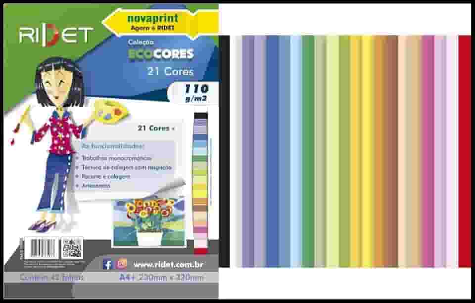 Bloco Para Educacao Artistica A4 21 Cores Sort 110Gr 42Fls Pacote 111553