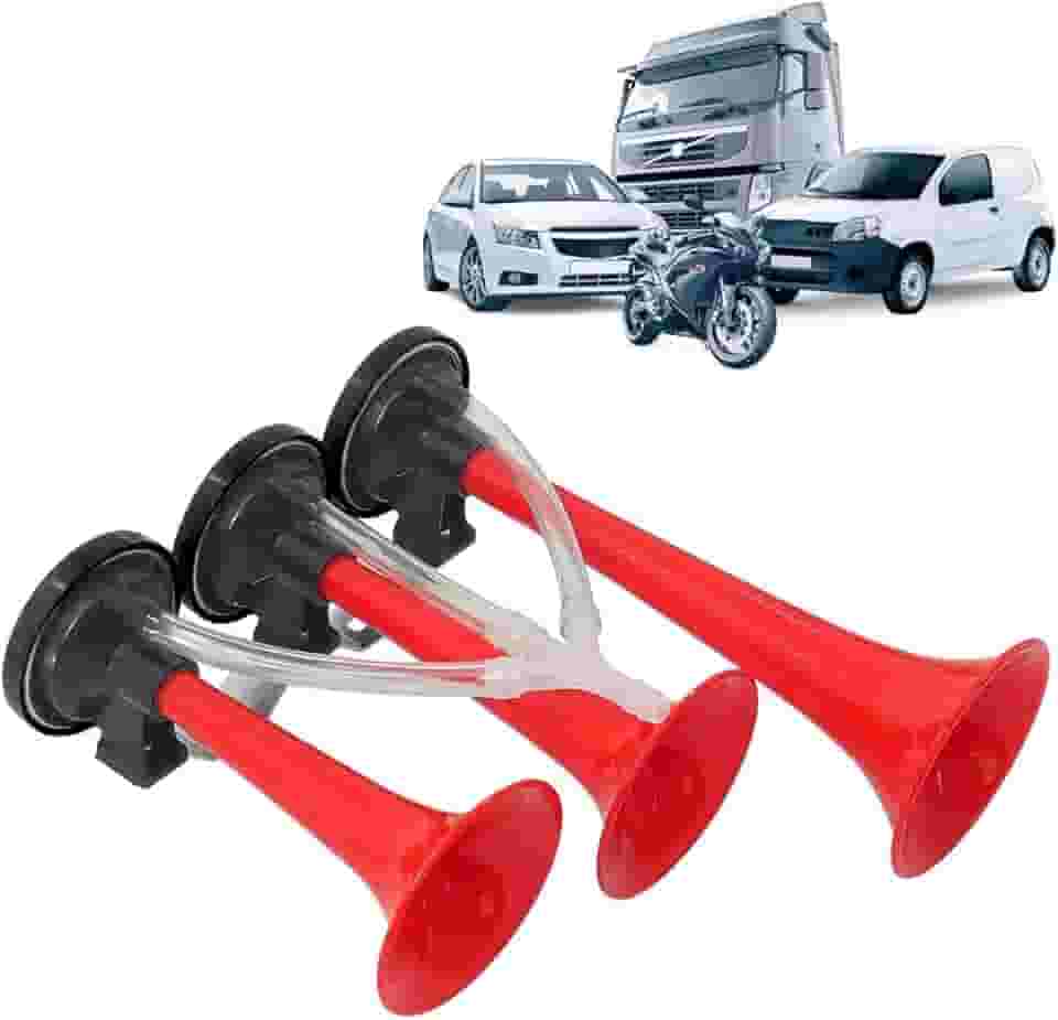 Buzina Verdureiro Caminhão Carro 3 Corneta A Ar Automotiva