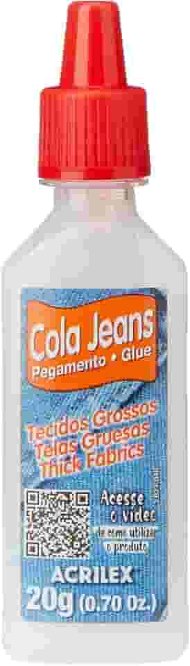 Cola Jeans, Acrilex, Bisnaga de 20 Gramas