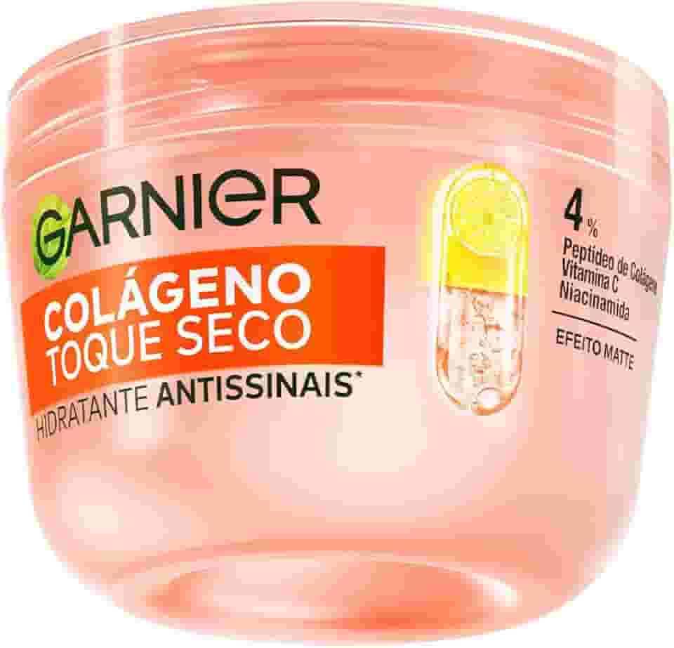 Garnier Hidratante Facial Antissinais Toque Seco, com Colágeno, Niacinamida e Vitamina C, Aumenta a Firmeza e Elasticidade da Pele, 48h de Hidratação, 85g