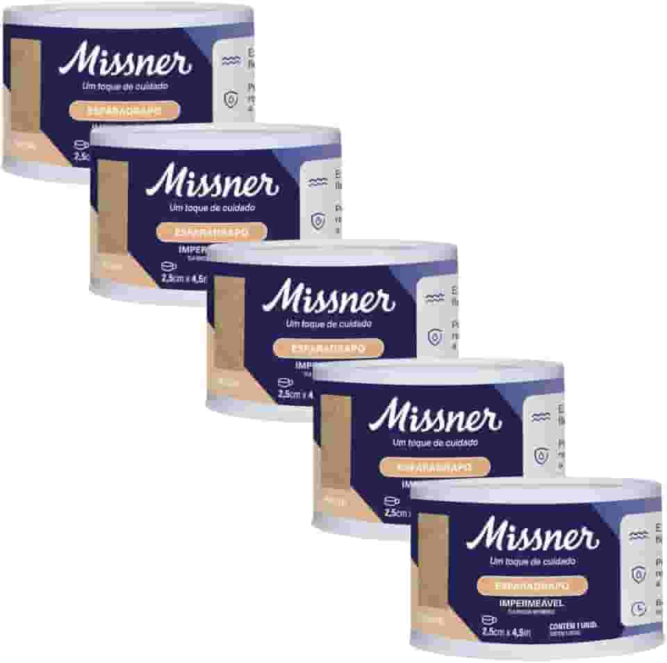 Esparadrapo Impermeável Bege - 5 Unidades - 2,5cm X 4,5m