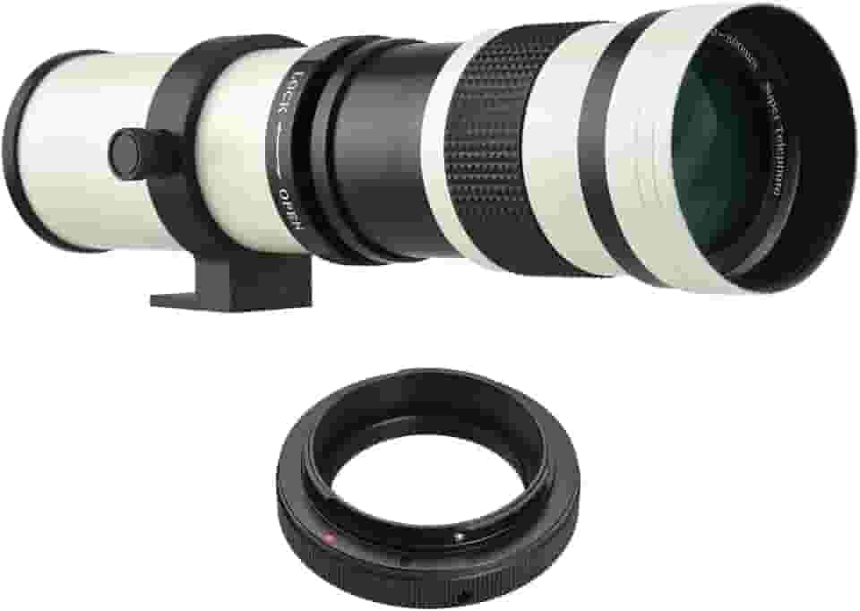 Câmera MF Super Telefoto Zoom Lente F/8.3-16 420-800mm T Mount com Anel Adaptador Universal 1/4 Thread Substituição para Câmeras Canon EF-Mount EOS 80D 77D 70D 60D 60Da 50D 7D 6D 5D T7i T7s T6s T6i