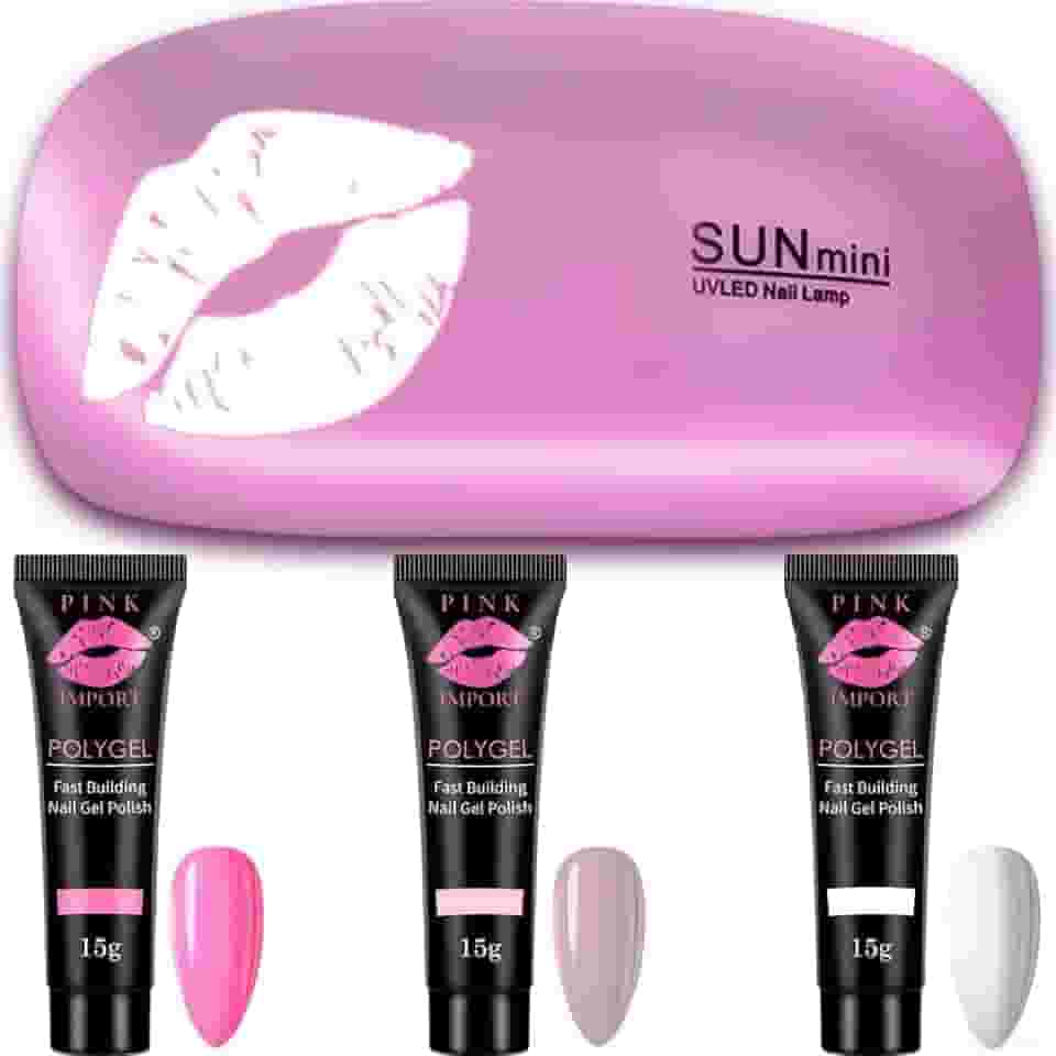 Kit Completo com 3 Cores de Gel Nude, Pink e White e Cabine LED/UV – Unhas Profissionais em Casa