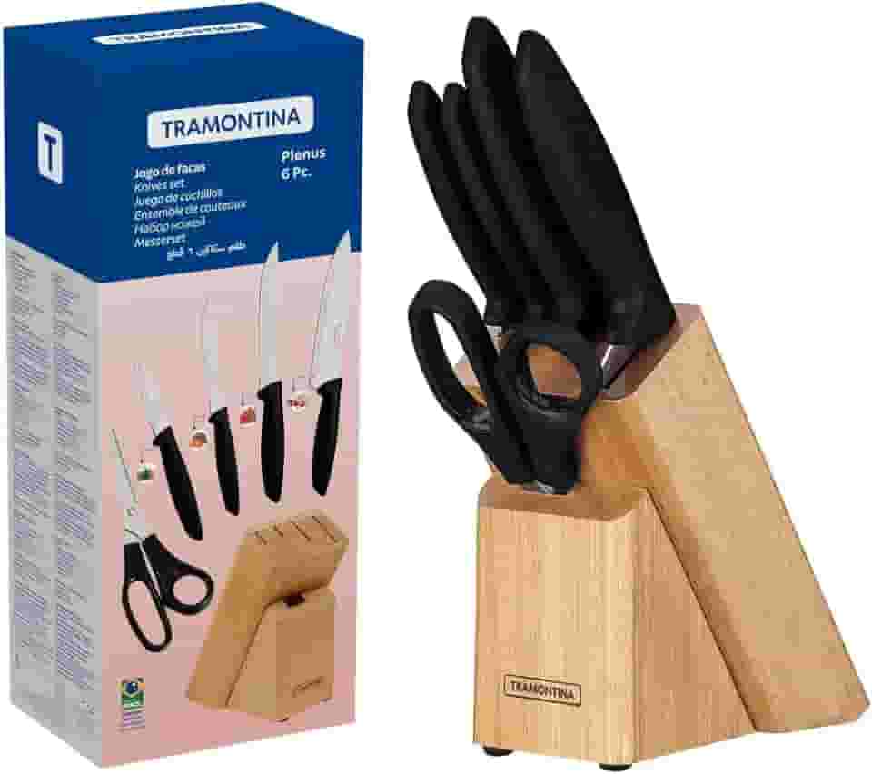 Jogo de Facas 6 Peças, Tramontina, Plenus 23498015, Preto