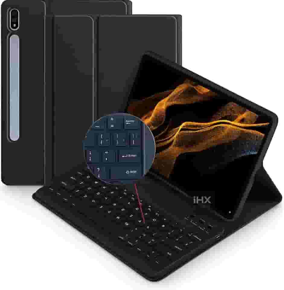Capa Case Premium para Samsung Galaxy Tab S9 Fe / S9 / S10 FE - com Teclado Touchpad e Compartimento para Pencil (PRETO)