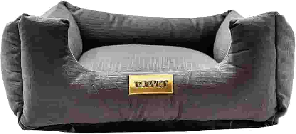 Luppet Cama Luxo Para Cachorro Médio Grande Porte Acima De 13Kg Grafite Liso Gg