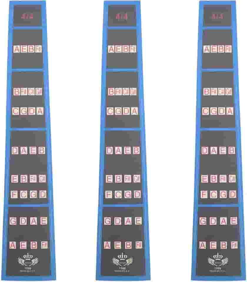 3 peças de guia de dedo de violino 4/4 adesivos de notas de escala de violino, adesivo de dedo para iniciantes de violino para aprendizagem em escala