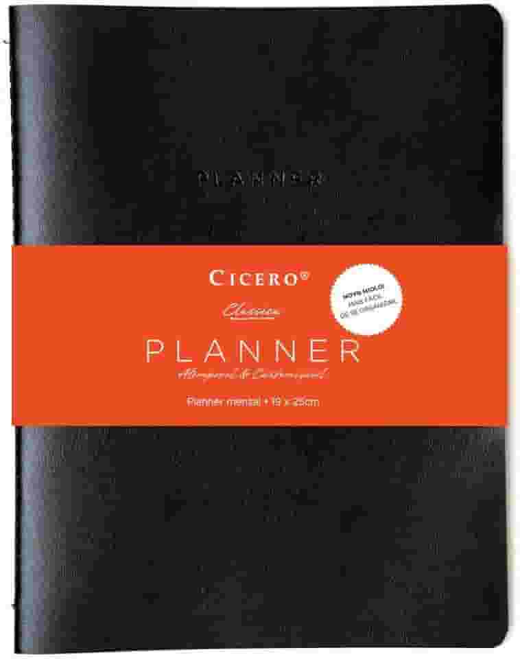 Planner Revista Clássica Mensal Planejamento 19X25 Preto, Cicero, Preto