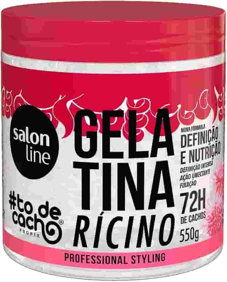 Salon Line, Gelatina Capilar, ToDeCacho, Óleo de Ricino, Definição e Nutrição, Vegana - Cabelos Ondulados, Cacheados e Crespos, 550 g