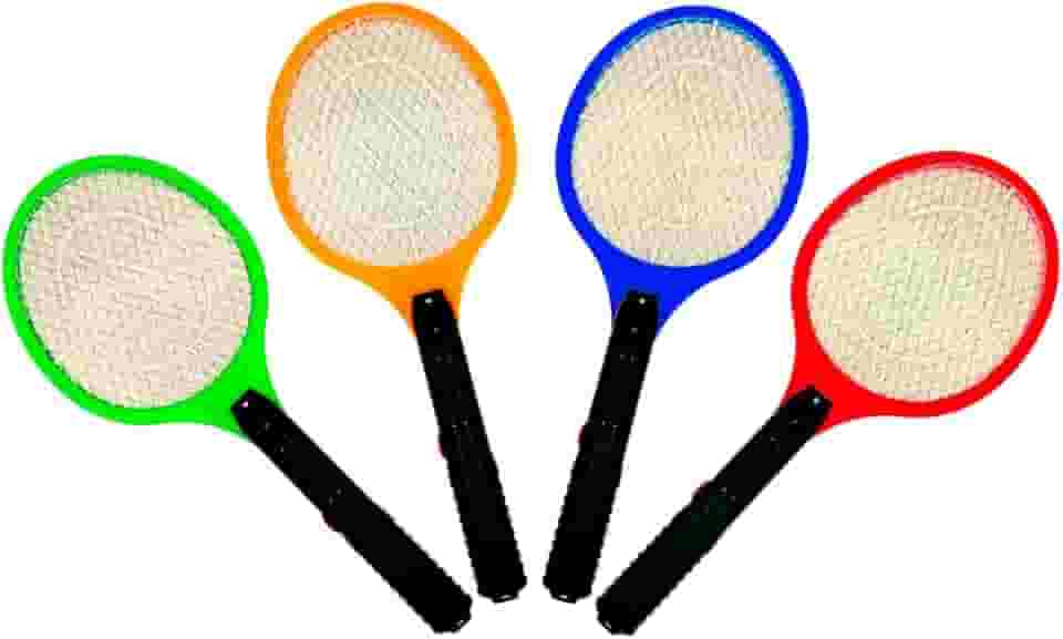 Raquete Elétrica Recarregável Bivolt 110/220v Mata Pernilongos, Mosquito e insetos em geral com Botão de Segurança e Led Indicador