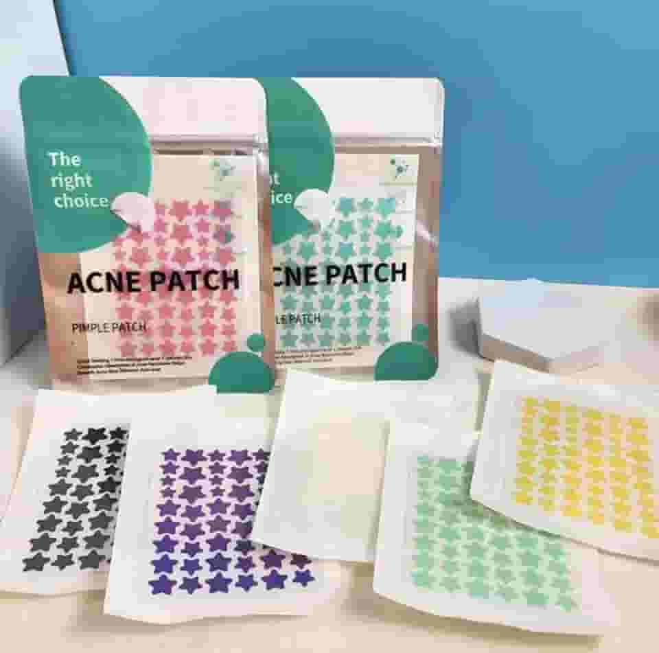 Adesivos para Acne, Patches Estrela em 6 Cores, 240 unidades, 6 cartelas, 75mm x 94mm, Hidrocolóide para Tratamento de Espinhas, ajuda a secar e clarear a pele.