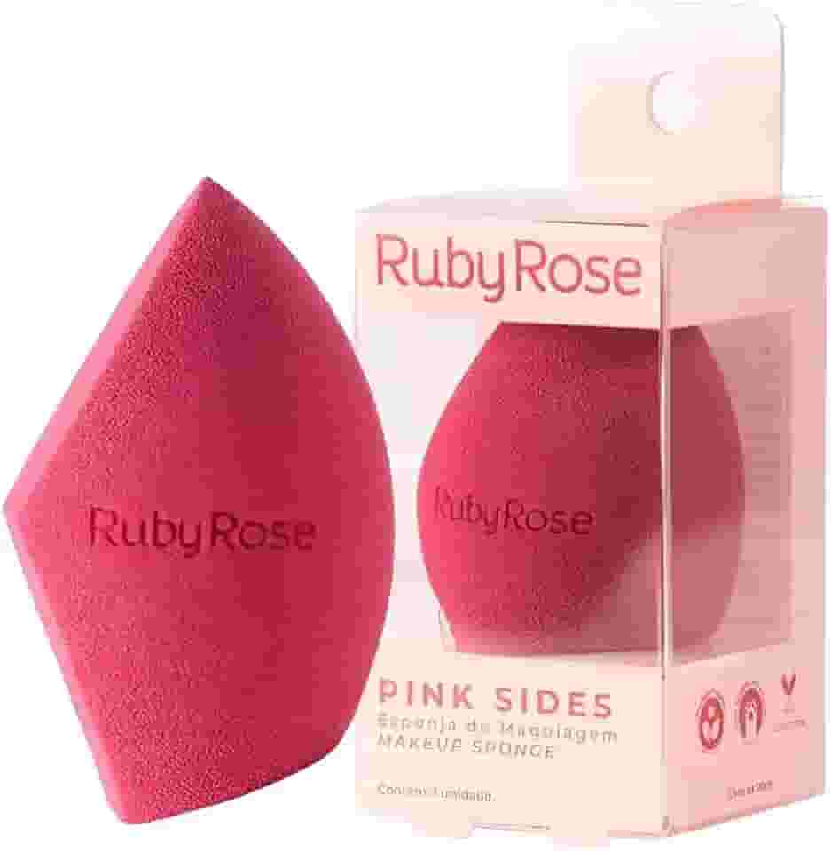 Esponja de Maquiagem Pink Sides, R. Rose, Formato Diamante, Linha Rosa