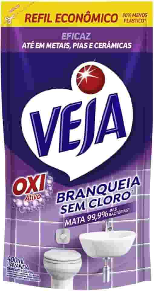 Veja Limpador De Banheiro Antibac Lavanda 400Ml Refil Econômico Roxo