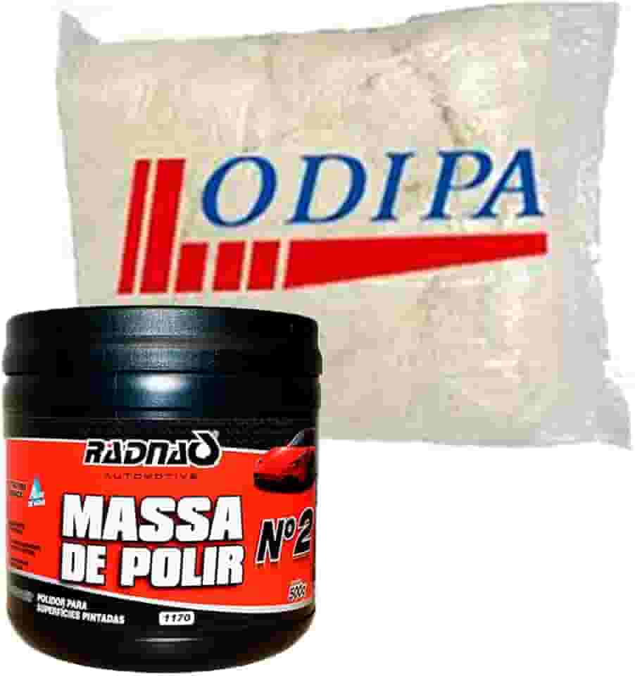 Kit Polimento Automotivo Massa De Polir N°2 500g Tira Risco + Estopa Odipa