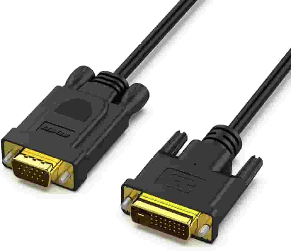 BENFEI Cabo ativo DVI-D para VGA, DVI-D 24+1 para VGA cabo de 1,8 m macho para macho banhado a ouro