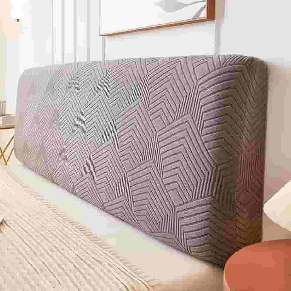 Capa de cabeceira aveludada macia para cama de casal, capa de cabeceira de cama elástica de 1,2 m a 2,2 m, capa protetora à prova de poeira para estofamento tufado, tecido confortável