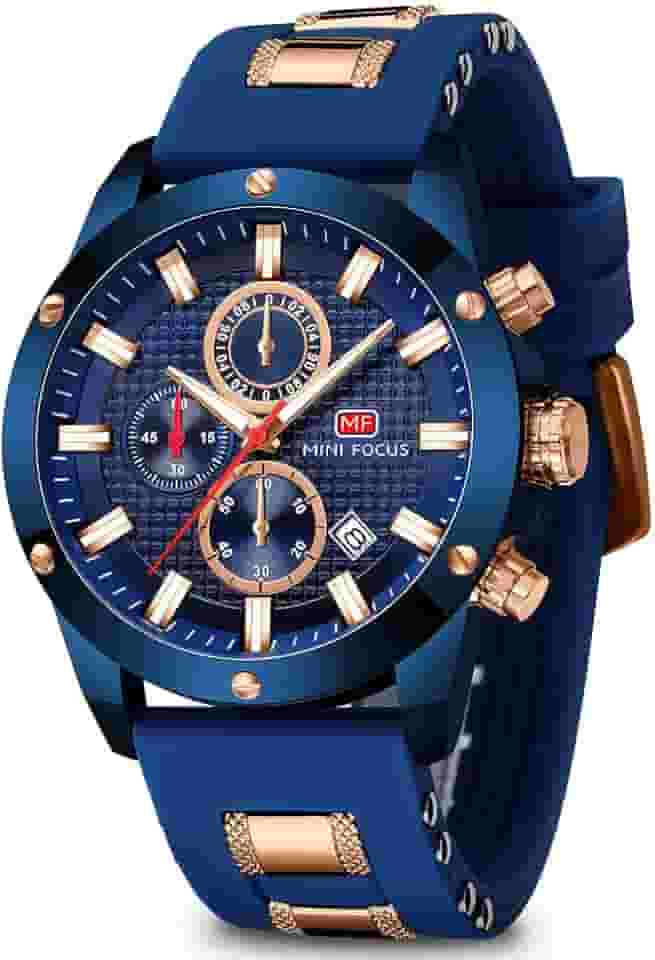 MINI FOCUS Relógio Masculino Cronógrafo À Prova D'água Sport de Analógico Quartzo de Relógio Silicone Pulseiras Moda Relógios de Pulso Masculinos