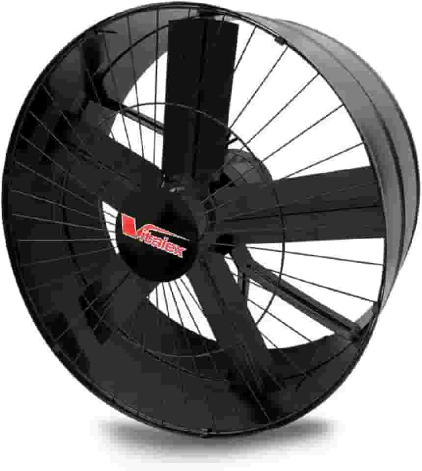 Exaustor Industrial Vitalex Preto 50cm, Monovolt 220v, Motor 1/4 CV, Vazão 6500 m³/h, com Chave de Reversão