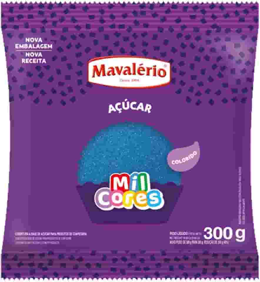 AÇÚCAR CRISTAL COLORIDO AZUL MIL CORES 300G MAVALÉRIO