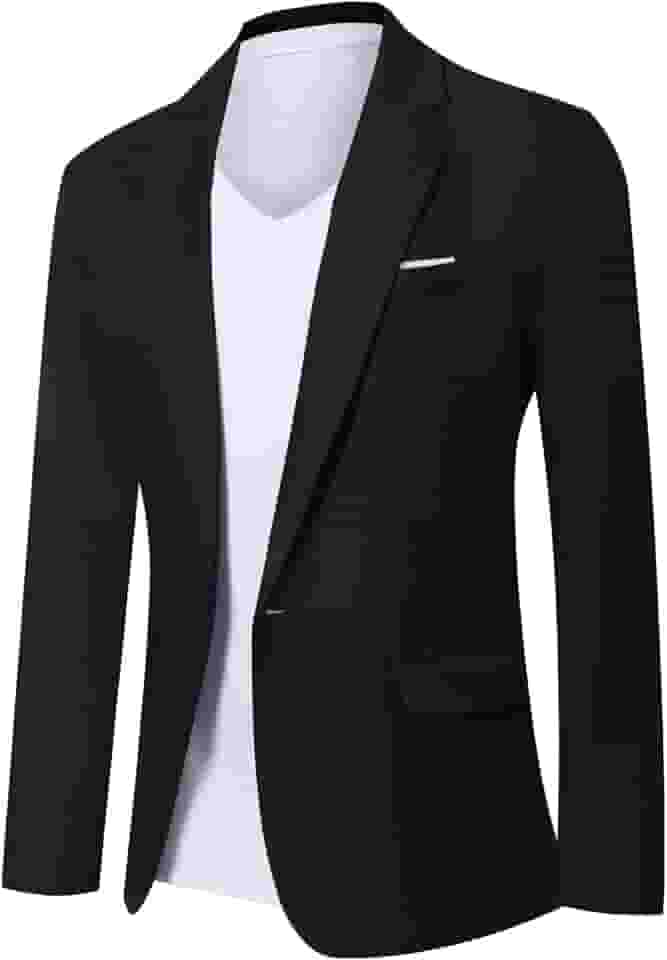 Blazer masculino casual, justo, com um botão, leve, para uso diário