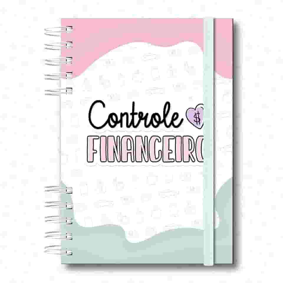 Caderneta Financeira Anual, 172 Páginas, Capa Dura, Saco Canguru, Elástico, 21,5 x 15,5cm