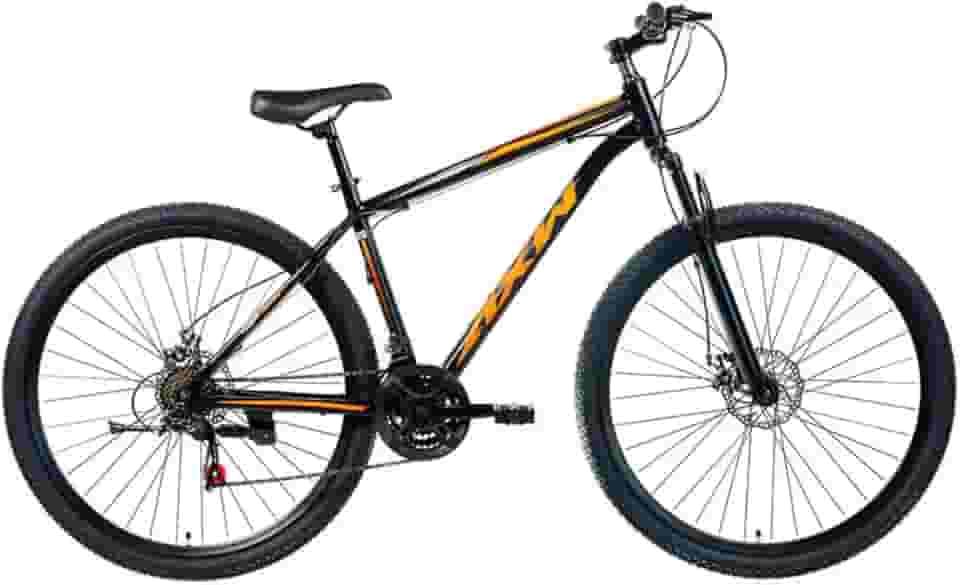 Bicicleta Mountain Bike Aro 29, Quadro em Aço Carbono, com Câmbio e Freio a Disco, para Trilhas e Uso Urbano