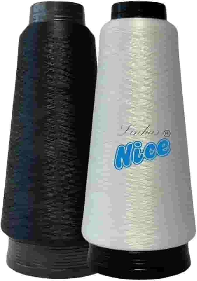 Kit 2 Fio Overloque 100g CADA - Para Maquina Overloque - Branco, Preto e Colorido. (1 BRANCO 1 PRETO)