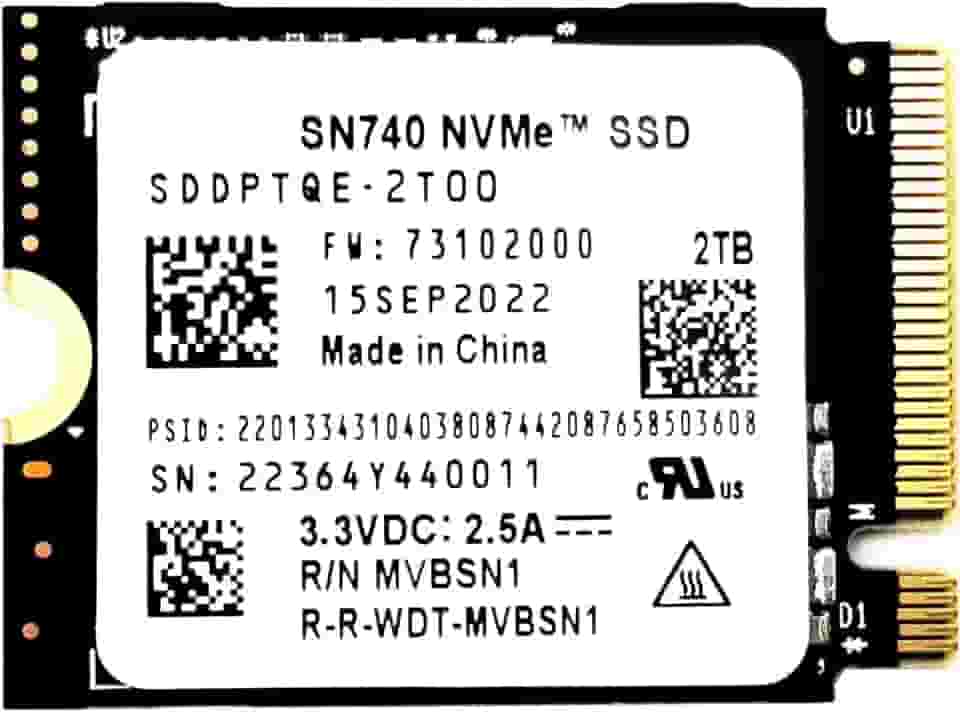 SN740 M.2 2230 SSD 2TB NVMe PCIe for Steam Deck,ASUS ROG Ally,Surface Pro 9, ROG Flow 5150MB/S