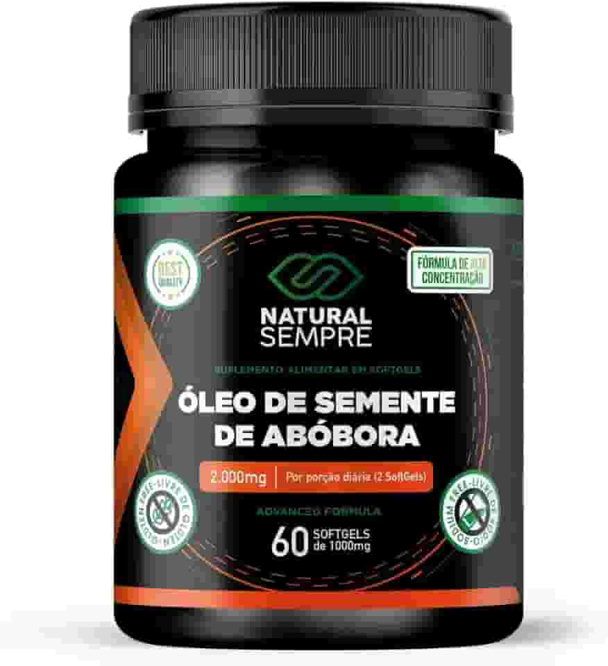 Óleo de Semente de Abóbora 2.000MG 60 Soft Gel Natural Sempre
