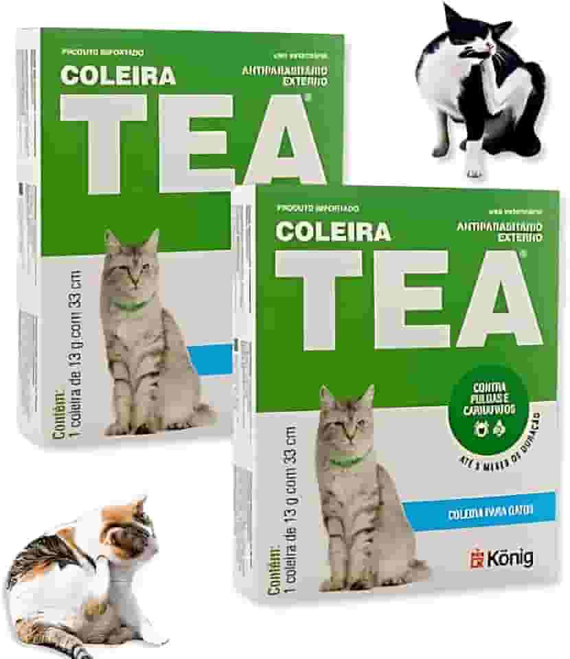 Kit 02 Coleiras Antipulga e Carrapato TEA para Gatos