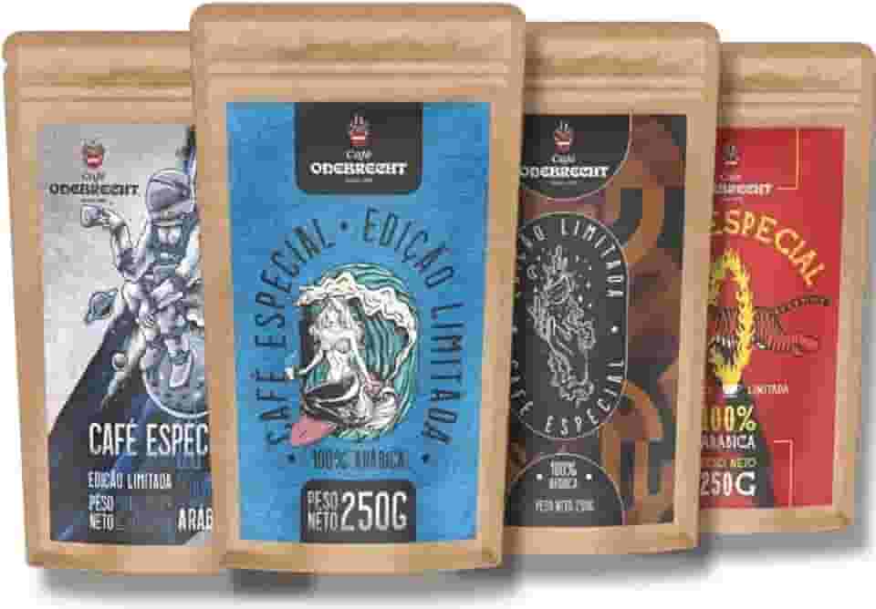 Café Odebrecht Edição Limitada, Kit 4 Pacotes de Café Especial 100% Arábica em Grãos, 250g Cada