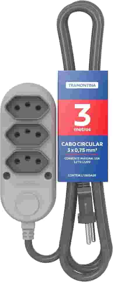 Tramontina Extensão Múltipla 3 Tomadas 2P+T 10 A 250 V 3 m