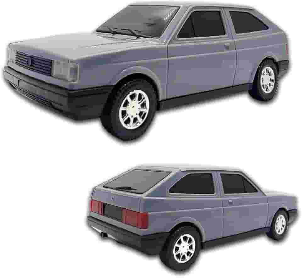 Miniatura de carro Gol Quadrado CL 1994, 20 CM, Material em Plástico, Miniaturas de carros antigos, Diverplas (Cinza)