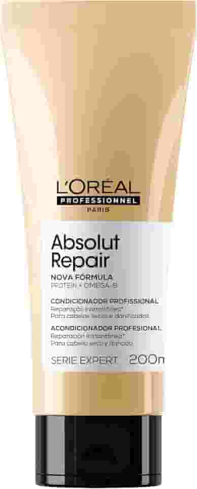L'Oréal Professionnel Condicionador Absolut Repair, Tratamento Capilar com Proteína, Repara Danos e Promove Brilho, Com Quinoa & Proteínas, Para cabelos secos e danificados, 200ml