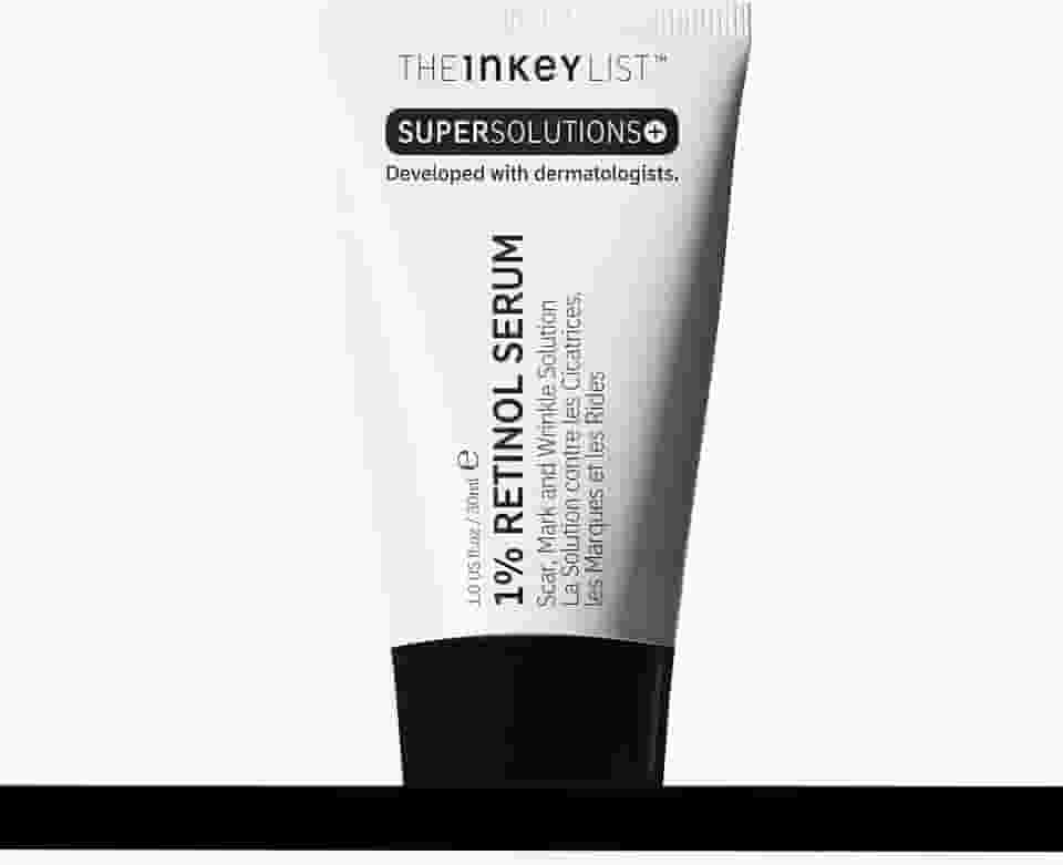 The INKEY List Soro SuperSolutions 1% Retinol para rosto e pescoço, ajuda com cicatrizes, rugas e aparência de tom de pele para uma pele com aparência saudável, 30 ml