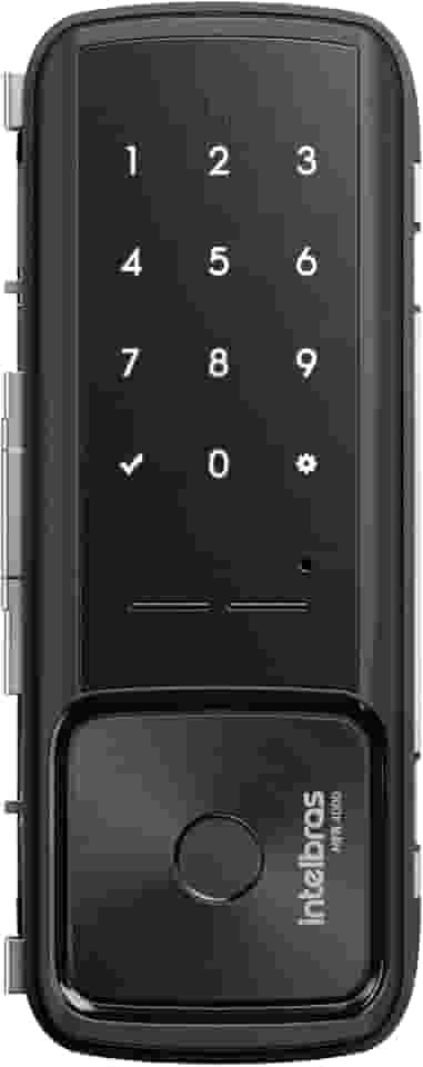 Fechadura Inteligente de Sobrepor Para Portas de Vidro MFR 4000 Preto Intelbras
