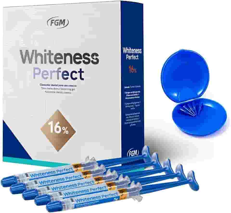 Kit Clareador Dental Uso Caseiro Whiteness Perfect 16%
