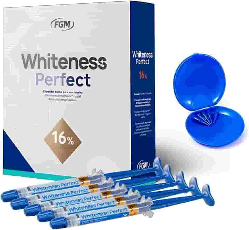 Kit Clareador Dental Uso Caseiro Whiteness Perfect 16% Fgm
