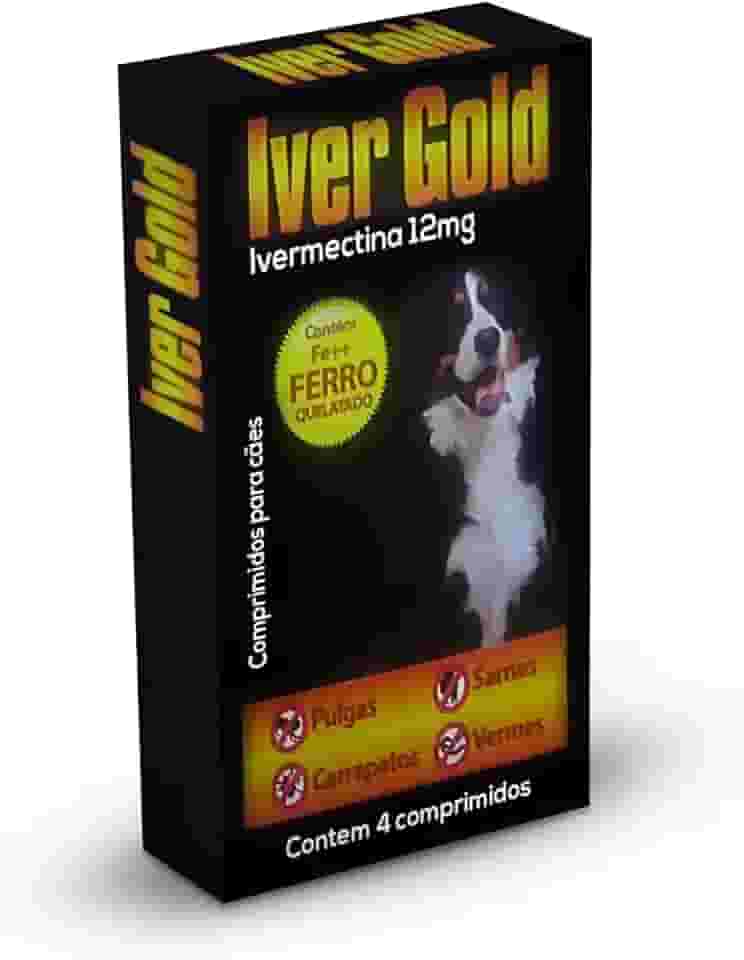 Anti Vermes, Carrapatos, Pulgas E Sarnas Para Cães Mastigáveis 12mg 04comprimdos