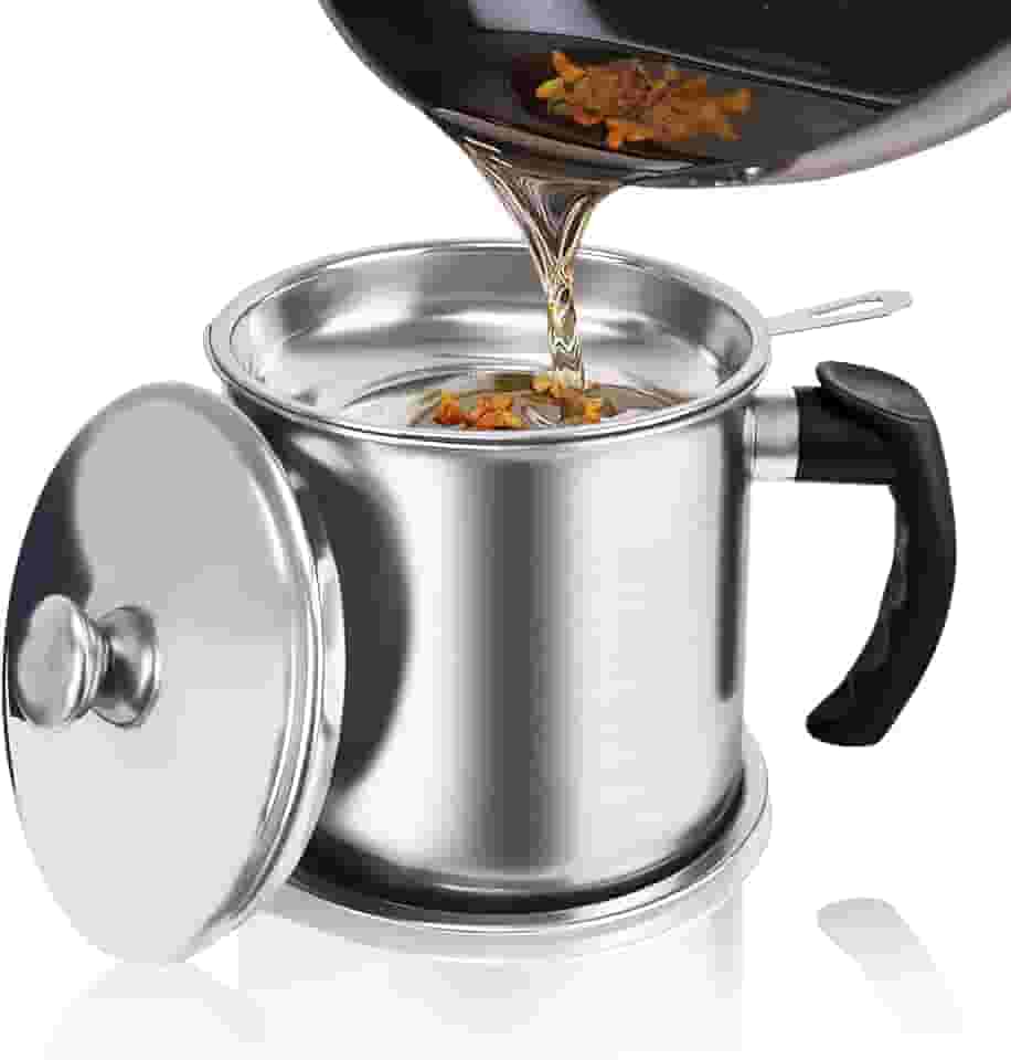 Fervedor Inox com Cabo de Baquelite, Leiteira de Indução, Leiteira de Aço Inoxidável, Caneco Fervedor, 1,8 L, dom Filtro, para Filtrar Resíduos de Óleo