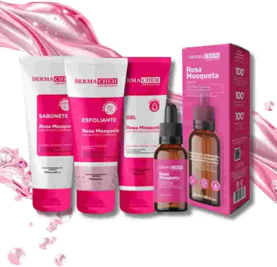 Kit Skincare ROSA MOSQUETA Ultra Hidratante + Sérum Rosa Mosqueta Clareador - 4 Itens 100% de EFICÁCIA COMPROVADA