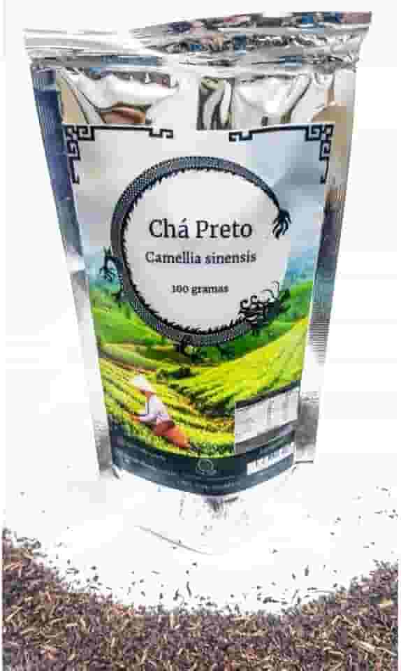 Chá Preto Premium, Folhas a Granel, 100g, Chá Preto Tradicional, Antioxidante e Energizante