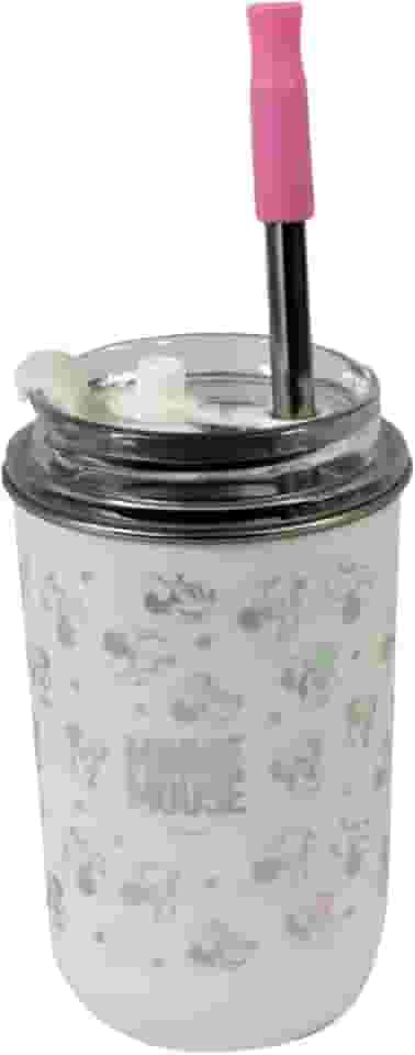 Zonacriativa – Copo Neo com canudo 300ml Minnie | Copo Térmico, Tampa c/Vedação por Pressão e Canudo c/Protetor de Silicone | Mobilidade e Conforto para Quem Não Abre Mão de Beber c/Canudo